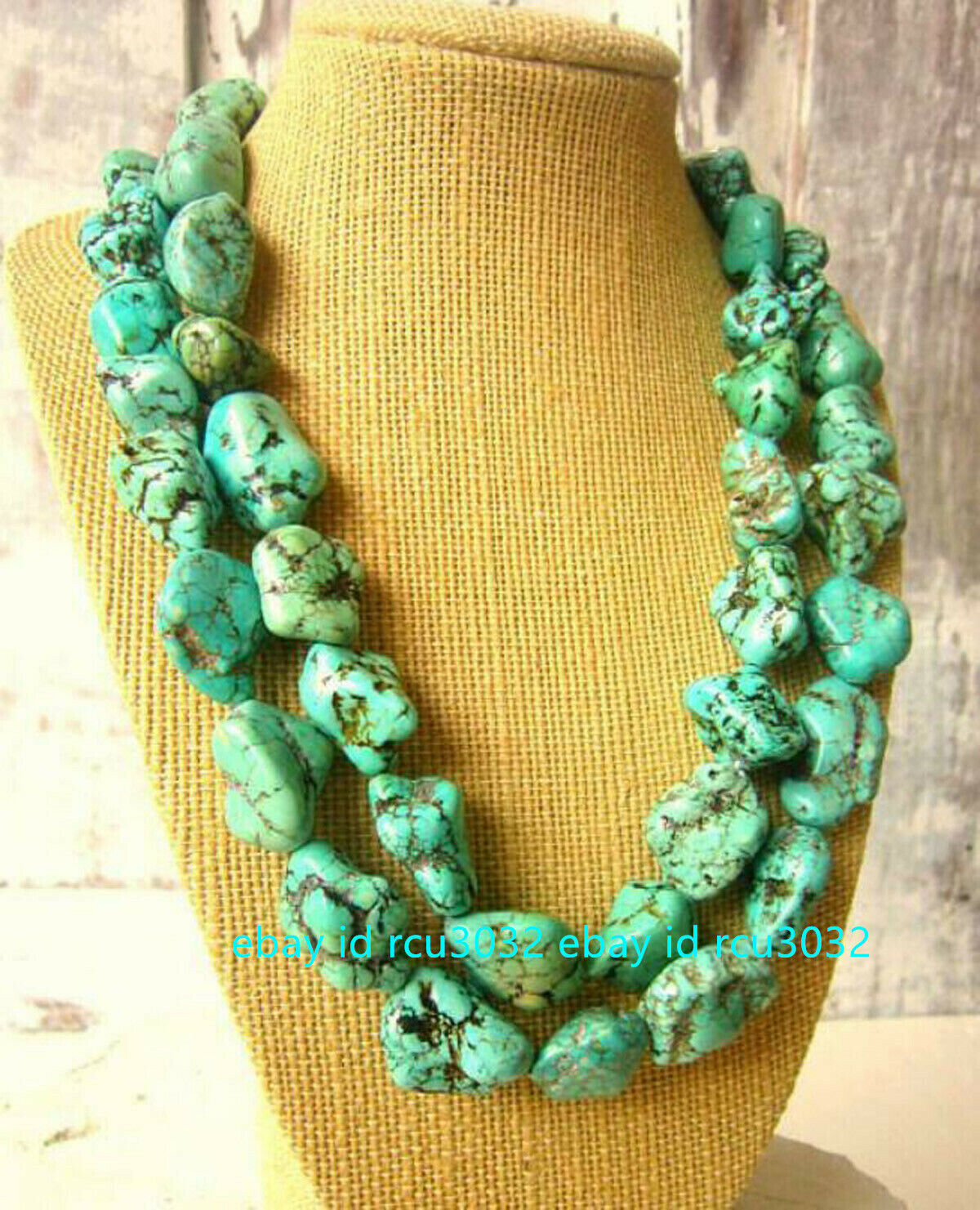 Chunky Natural 15-20mm Blue Turquoise Gems Nugget Jewelry Long Necklace 35”
