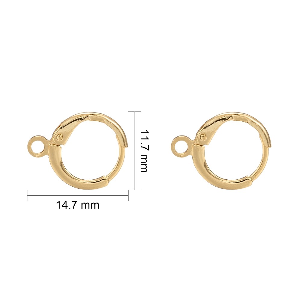 5 Pair Gold Brass Huggie Hoop Earring Finding w/Loop Round Blank for Earring DIY