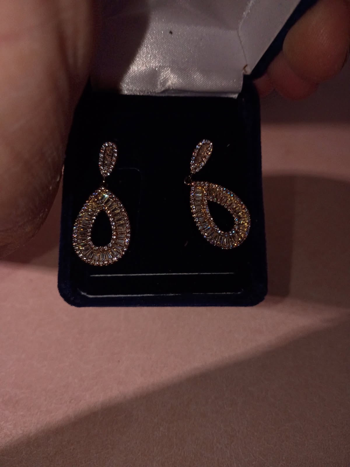 earings brand new gold plated medium length