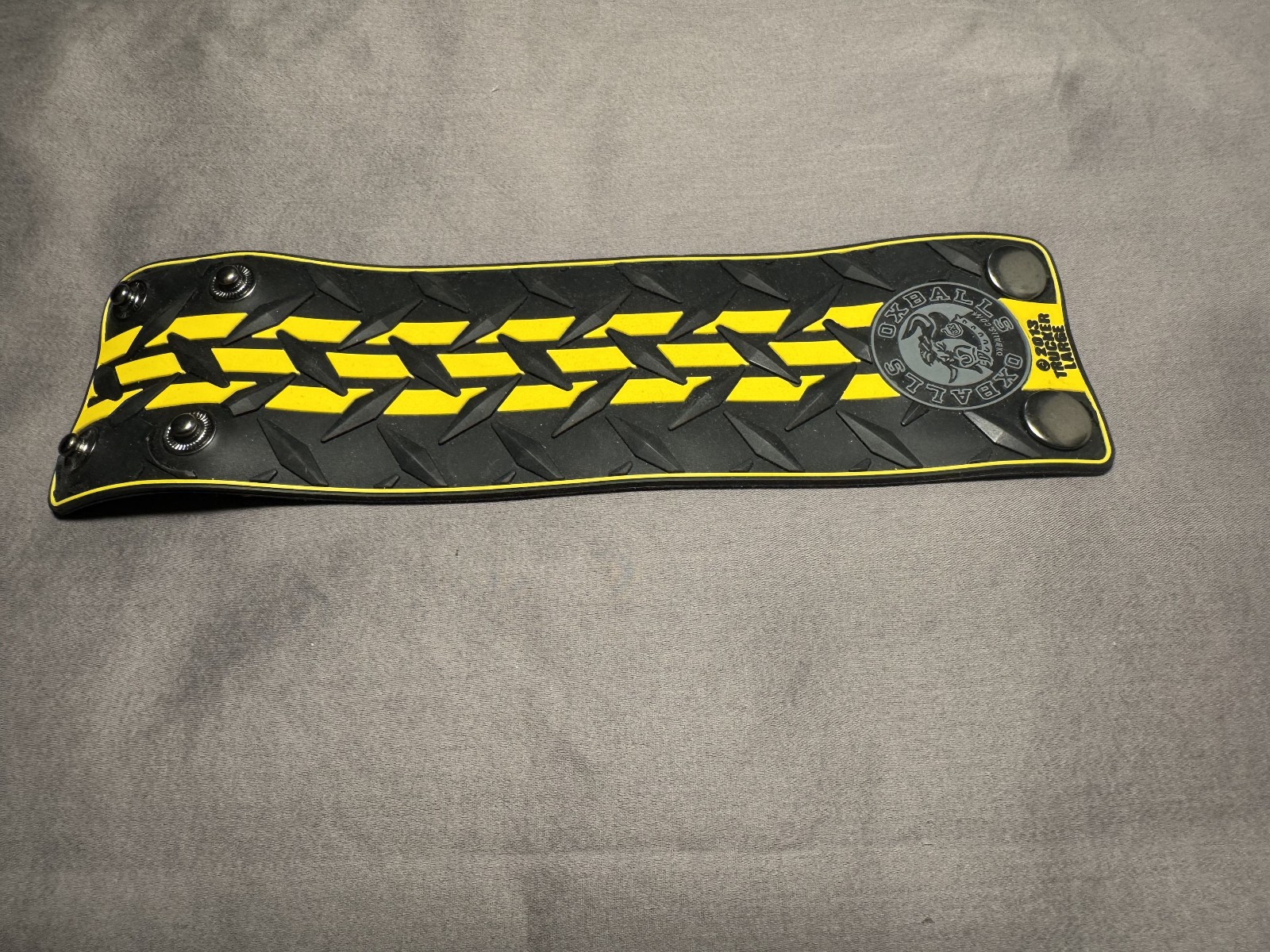 Oxballs Silicone Cuff Bracelet – Black & Yellow – Snap Closure