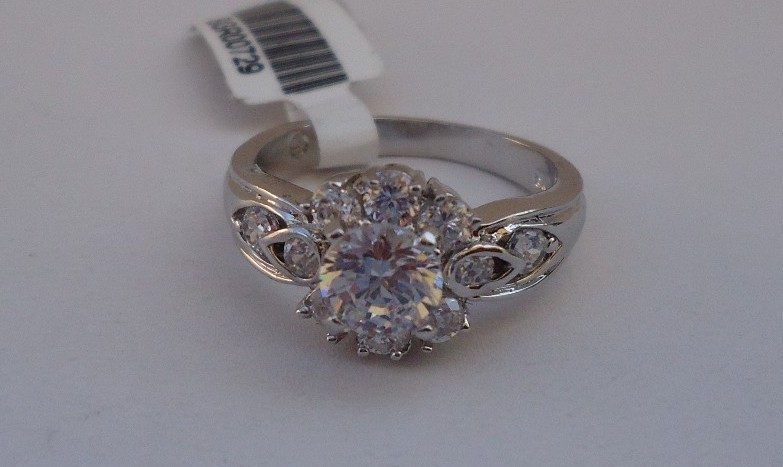 925 STERLING SILVER FLOWER RING W/ 2.50 CTS LAB SIMULATE DIAMOND SIZE 5,6,7,8,9
