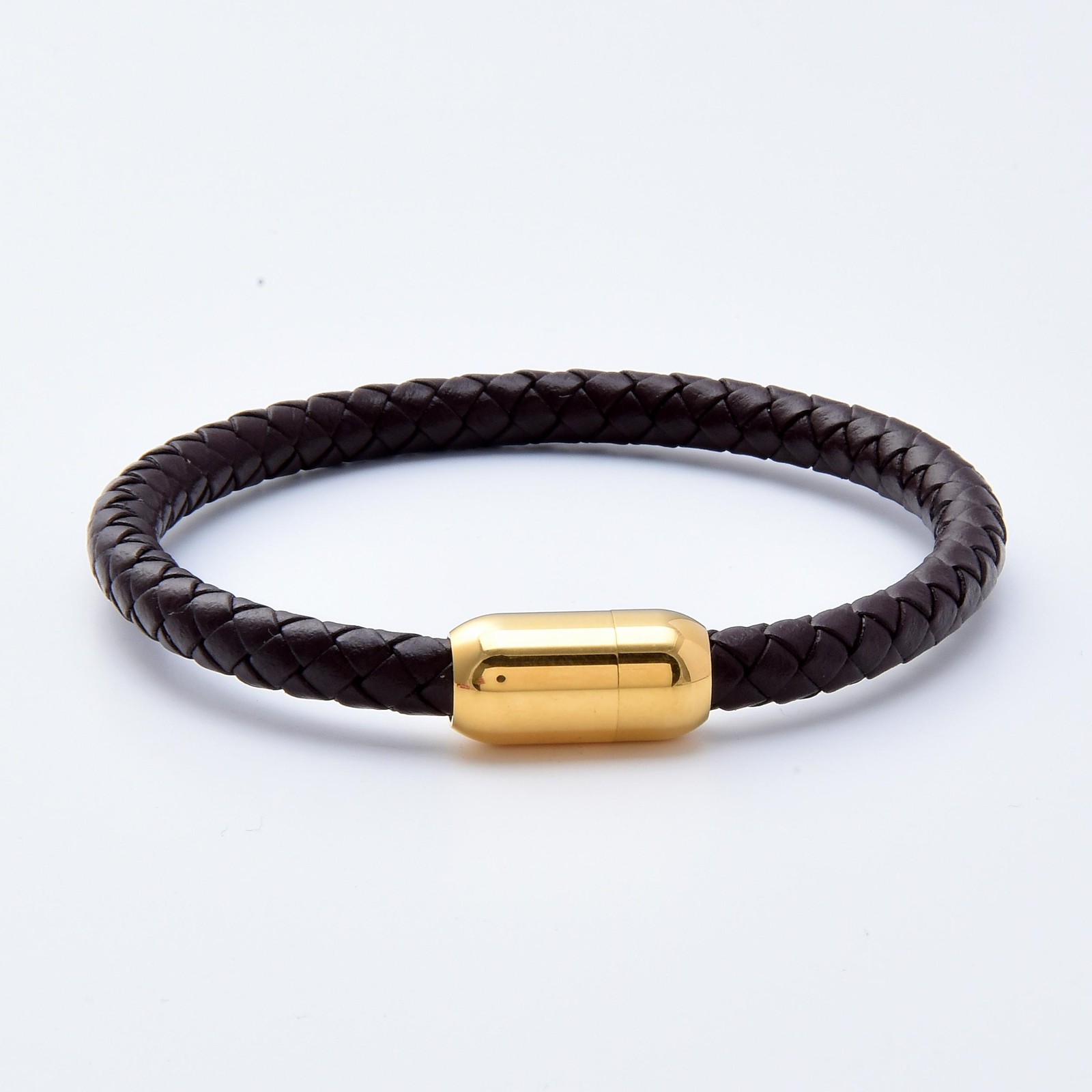 Simple Classic Leather Rope Chain Charm Bracelet Stainless Steel Unisex Jewelry