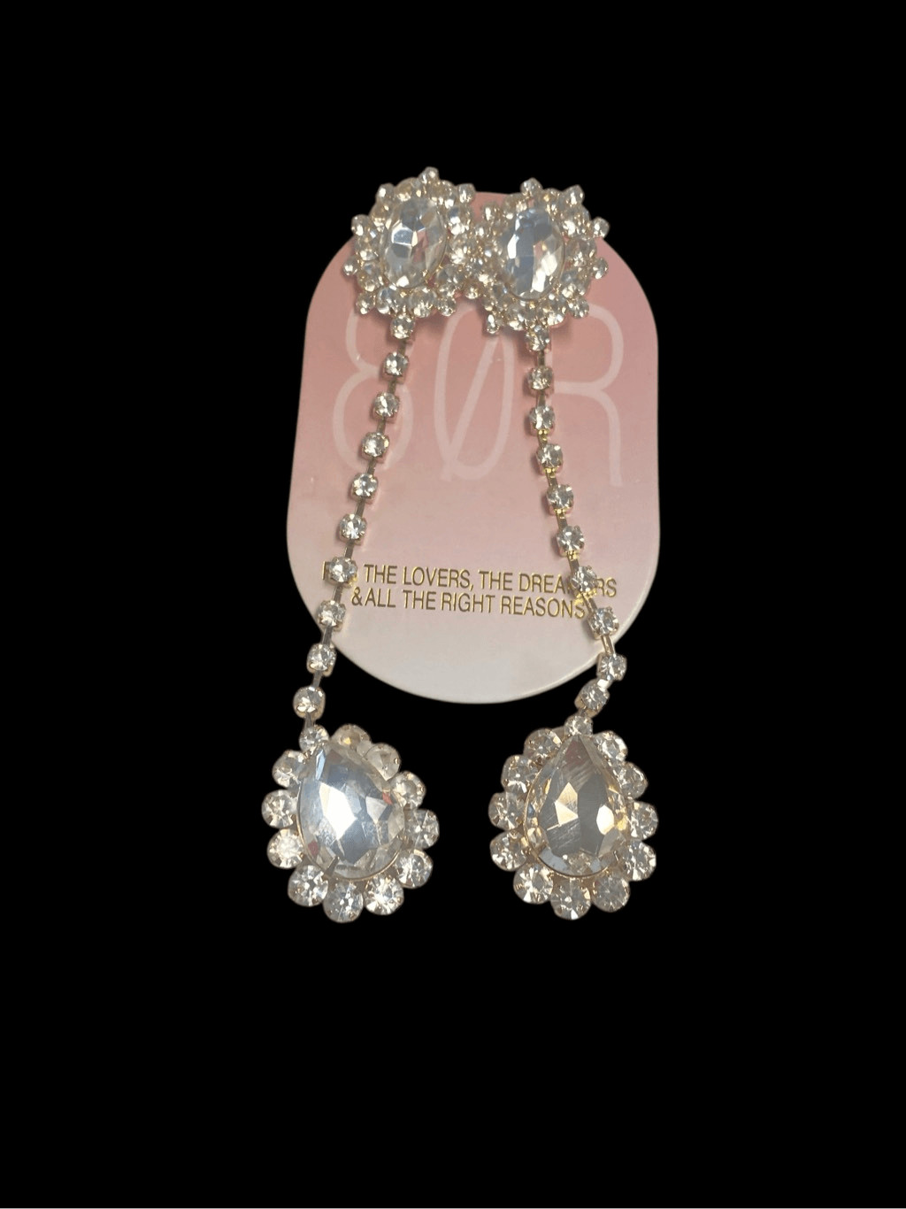 8 Other Reasons Crystal Drop Earrings in Gold Dangling Hanging Statement New