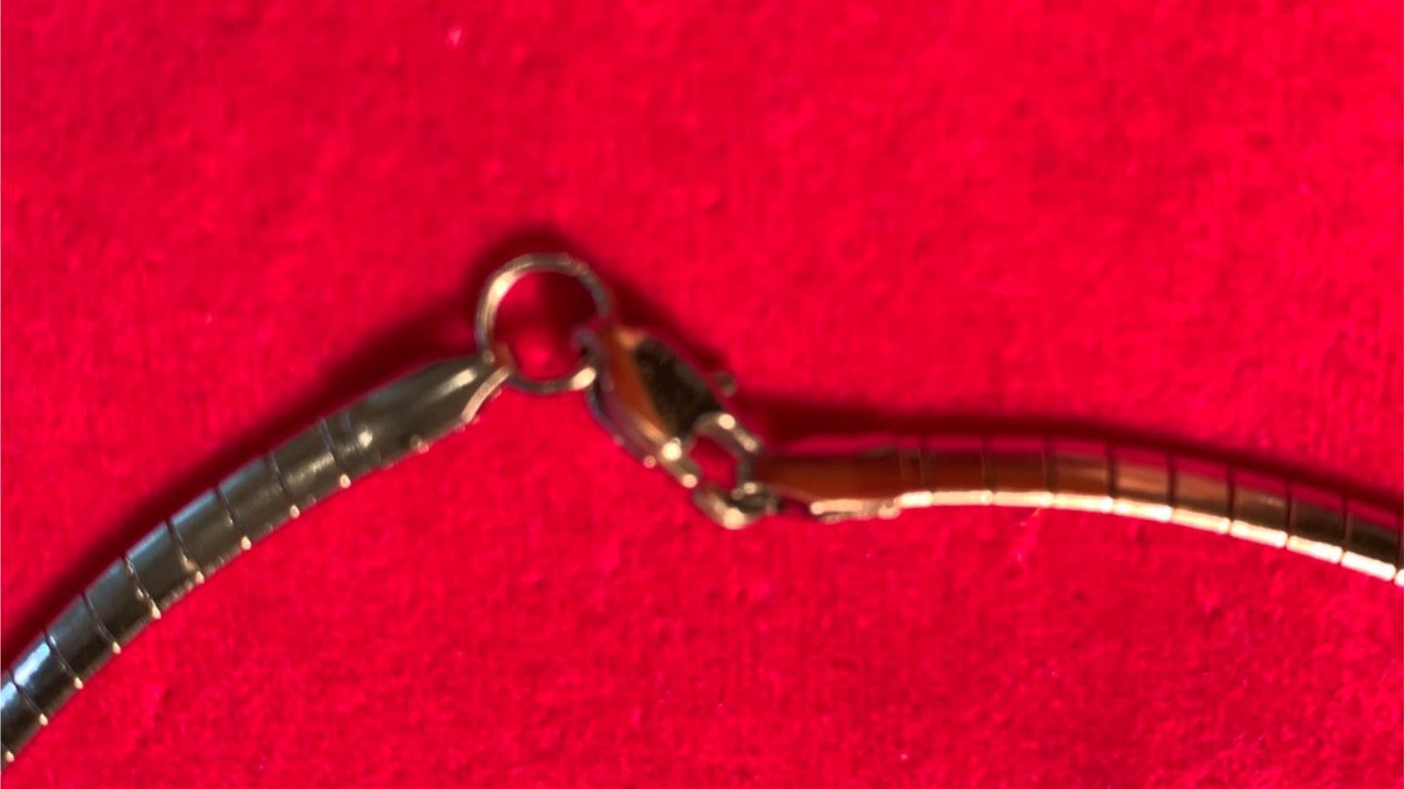 16 INCH 3MM STAINLESS STEEL SILVER DOMED OMEGA WITH LOBSTER CLAW CLASP
