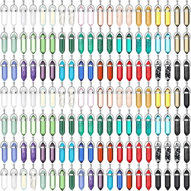 150 Pieces Healing Crystals Earrings for Women Quartz Stone Pendants Necklace He