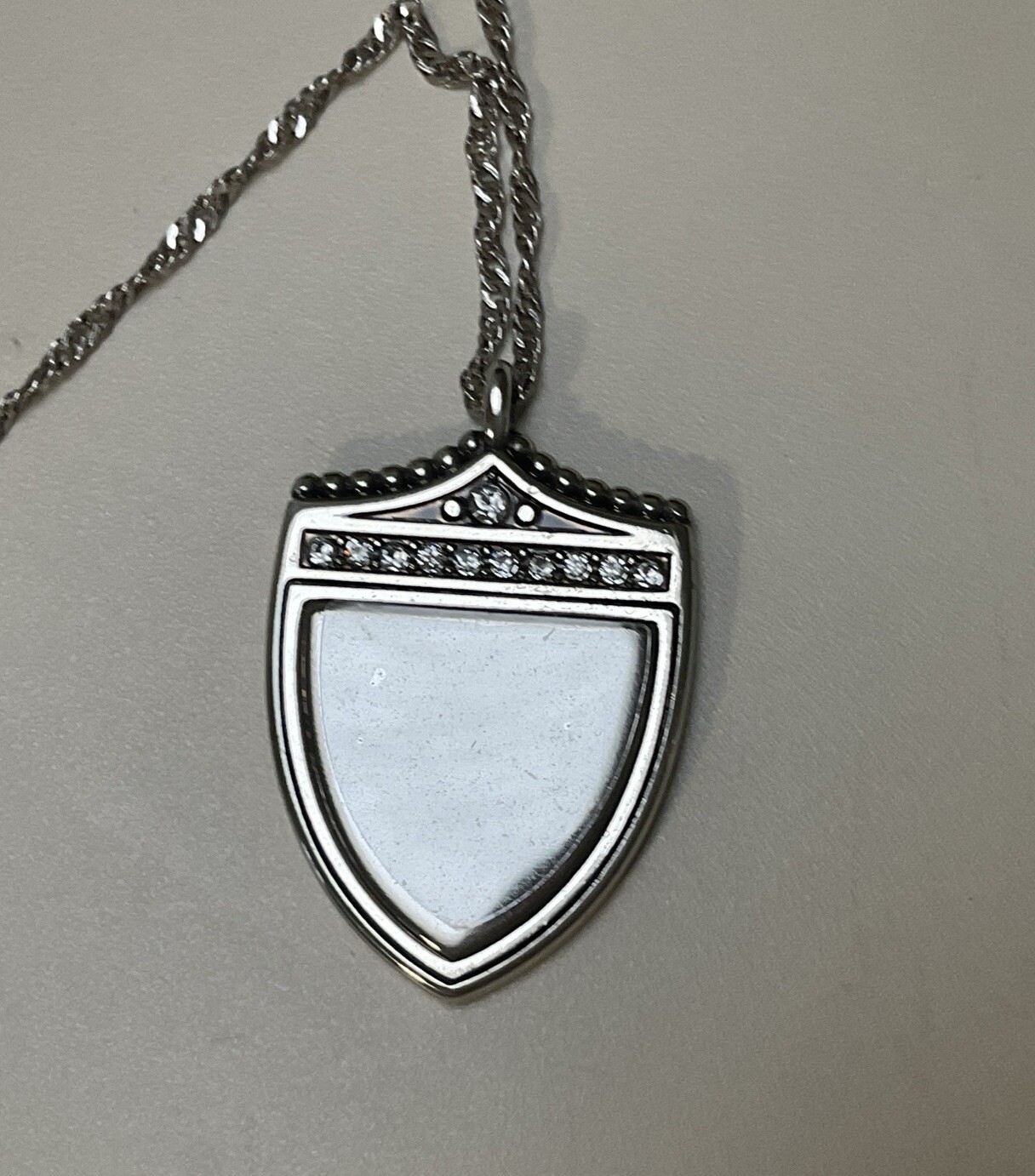 NWT SO SPARKLY! BRIGHTON MEDAILLE SHIELD LOVE CHARM PENDANT NECKLACE MSRP $58