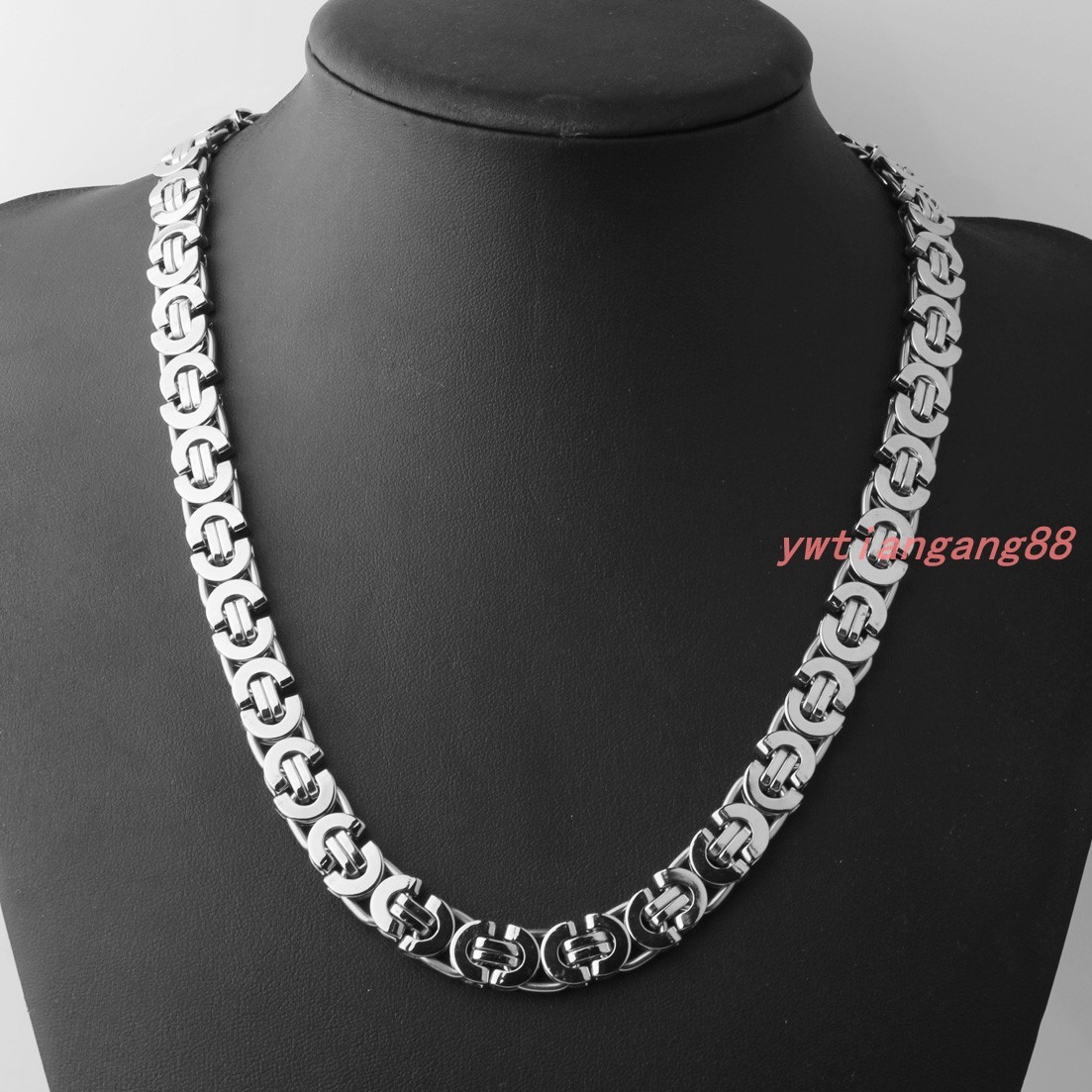 Hot Mens Jewelry Silver Stainless Steel Byzantine Chain Necklace & Bracelet Set