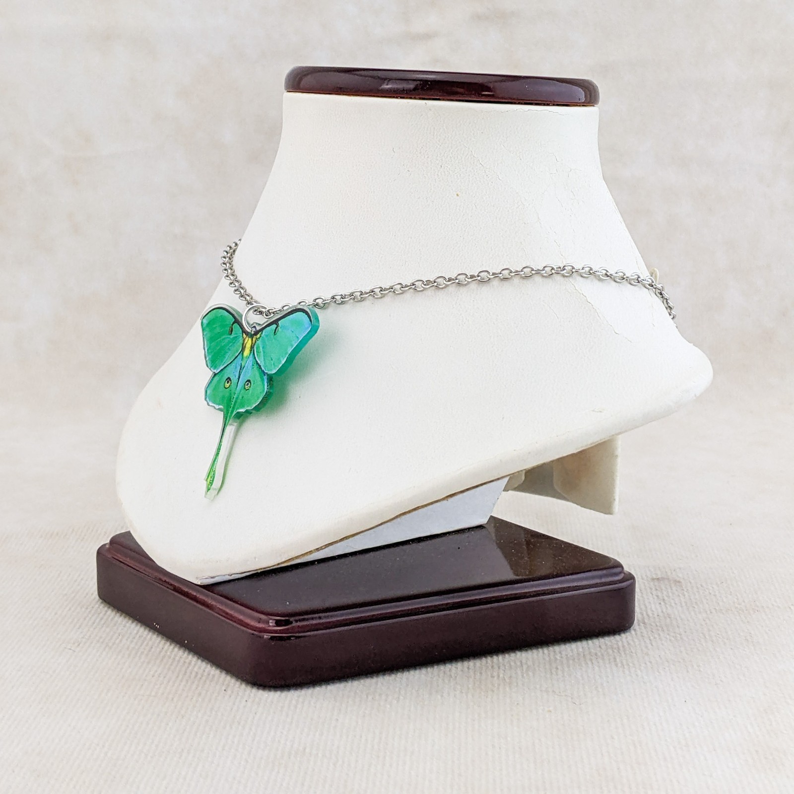 3 pc Luna Moth Silver Drop Earrings & Necklace Fashion Jewelry acrylic gift set