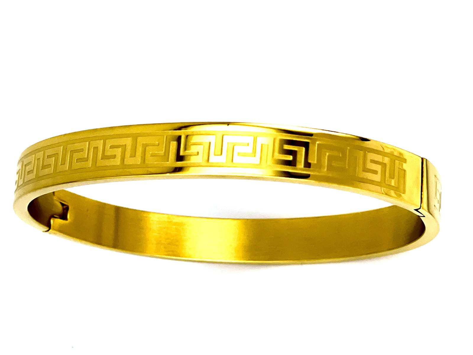 18kt Yellow Gold Greek Key Bracelet Meander Jewelry Meandros Bangle Bracelet