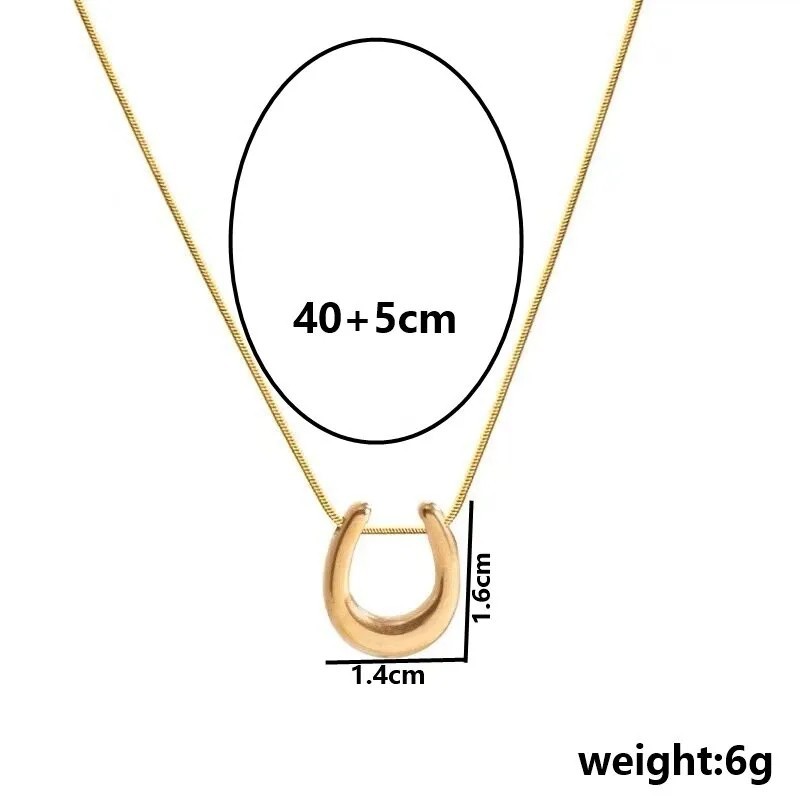 Gold & Silver Horseshoe Necklace Set – Lucky Charm Pendant Stainless Steel