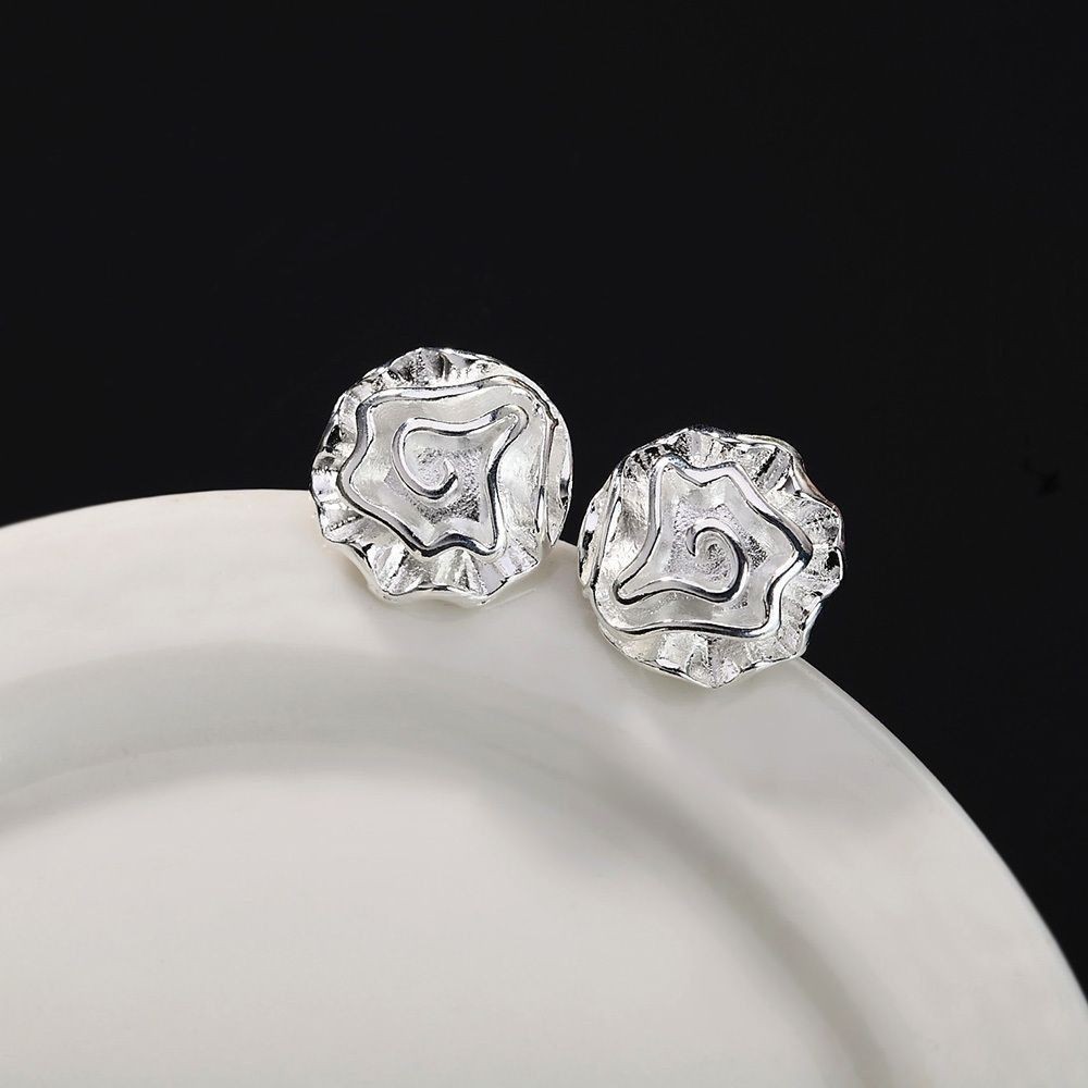 Alisha Cupcake Dreams Abstract Flower Art Sterling Silver Earrings Gift Packaged