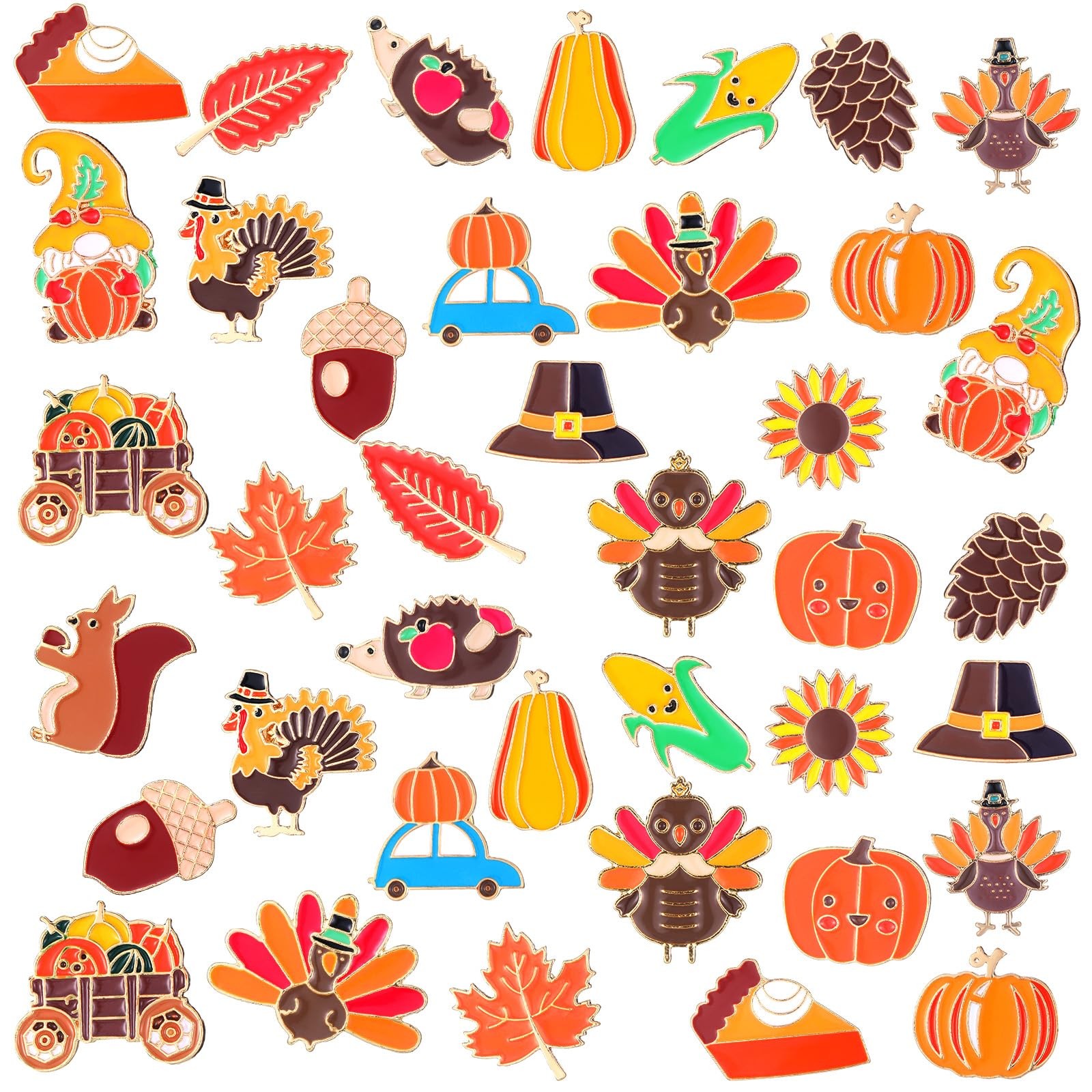 40 Pcs Thanksgiving Enamel Pins Bulk Fall Autumn Lapel Decorative Pins Cutetu…