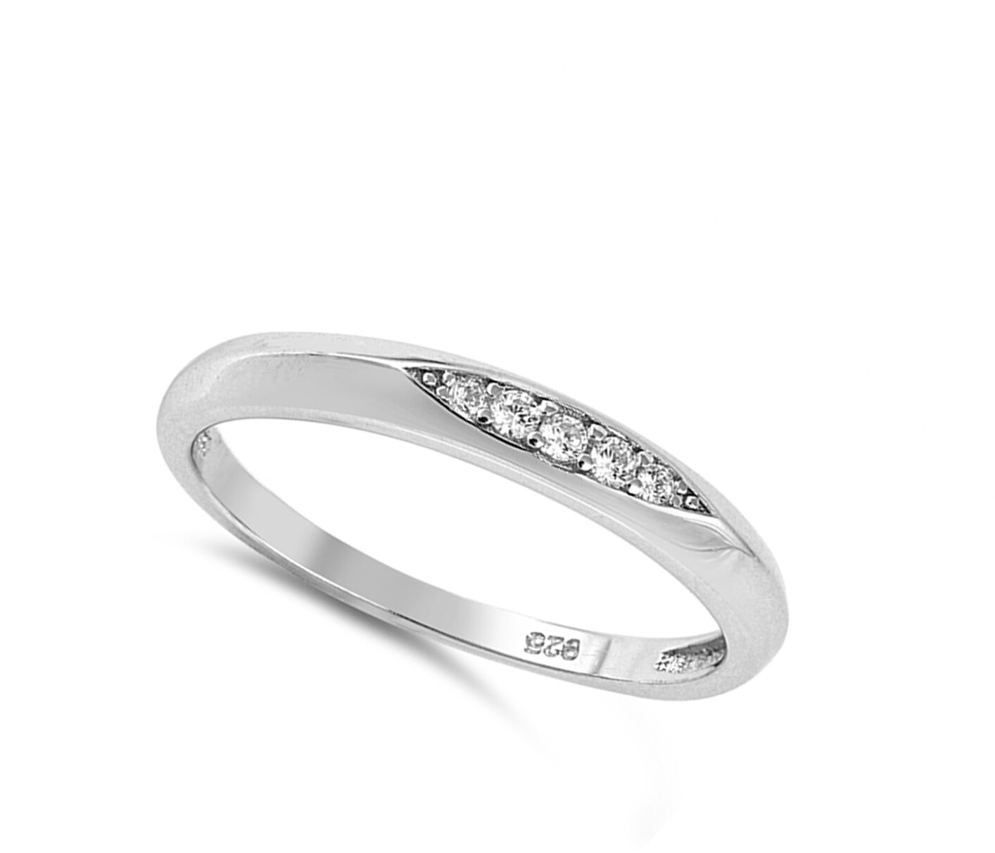 Round White CZ Beautiful Wedding Ring New .925 Sterling Silver Band Sizes 4-10