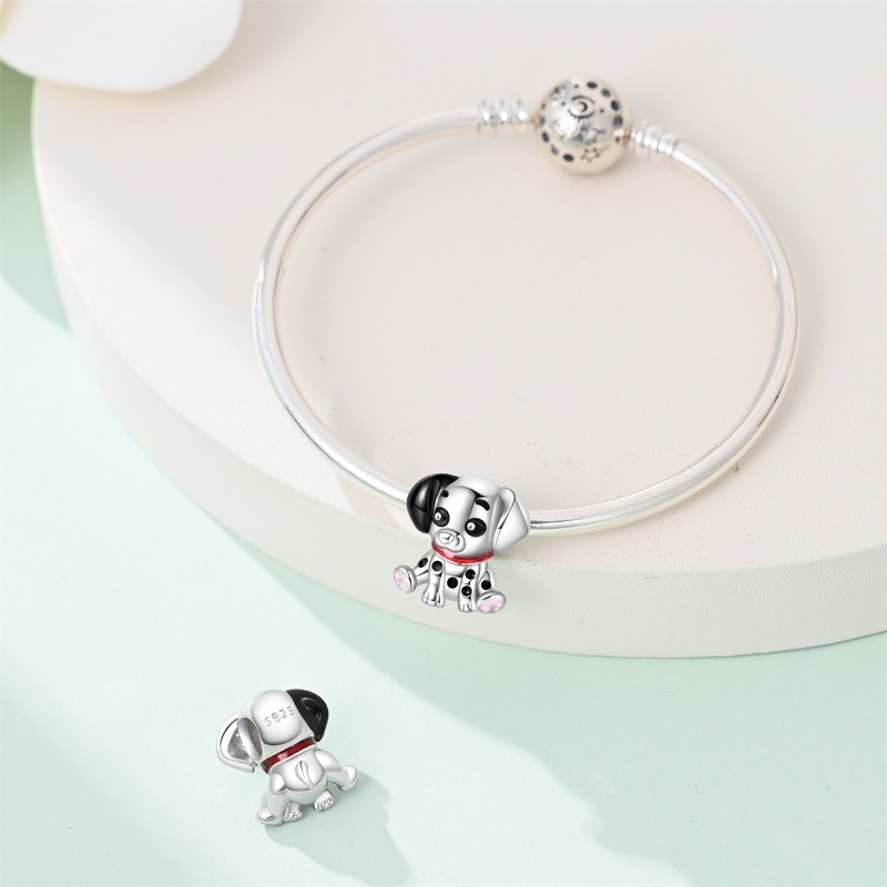 KUNSIR Sterling Silver Animal Charms –Panda Robot Dragon Pendants for Bracelets