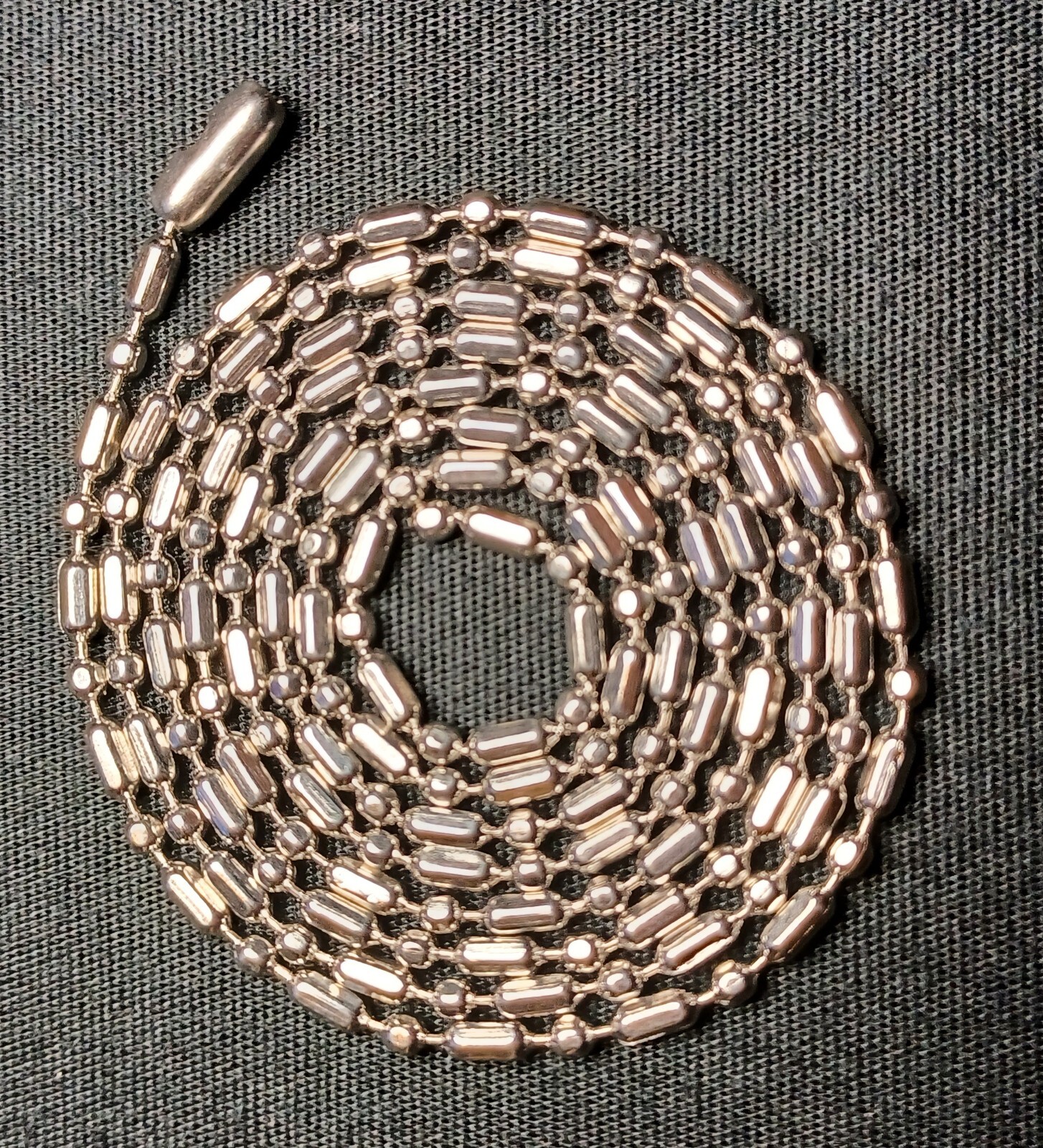 30″ Stainless Steel 2.4mm Stylish Prism Bar & Ball Necklace Dog Tag Chain