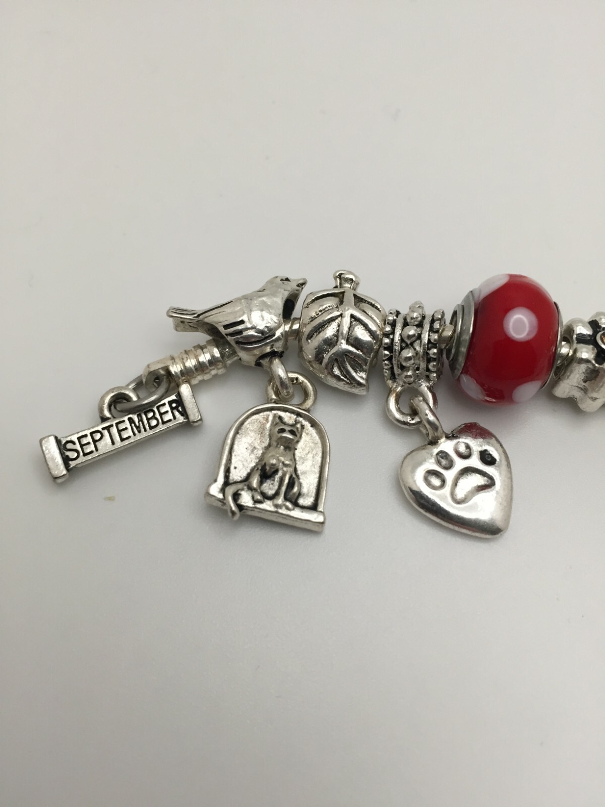 RARE Willabee and Ward Fall Apples Fish Kitten Kitty Cat Animal Charm Bracelet