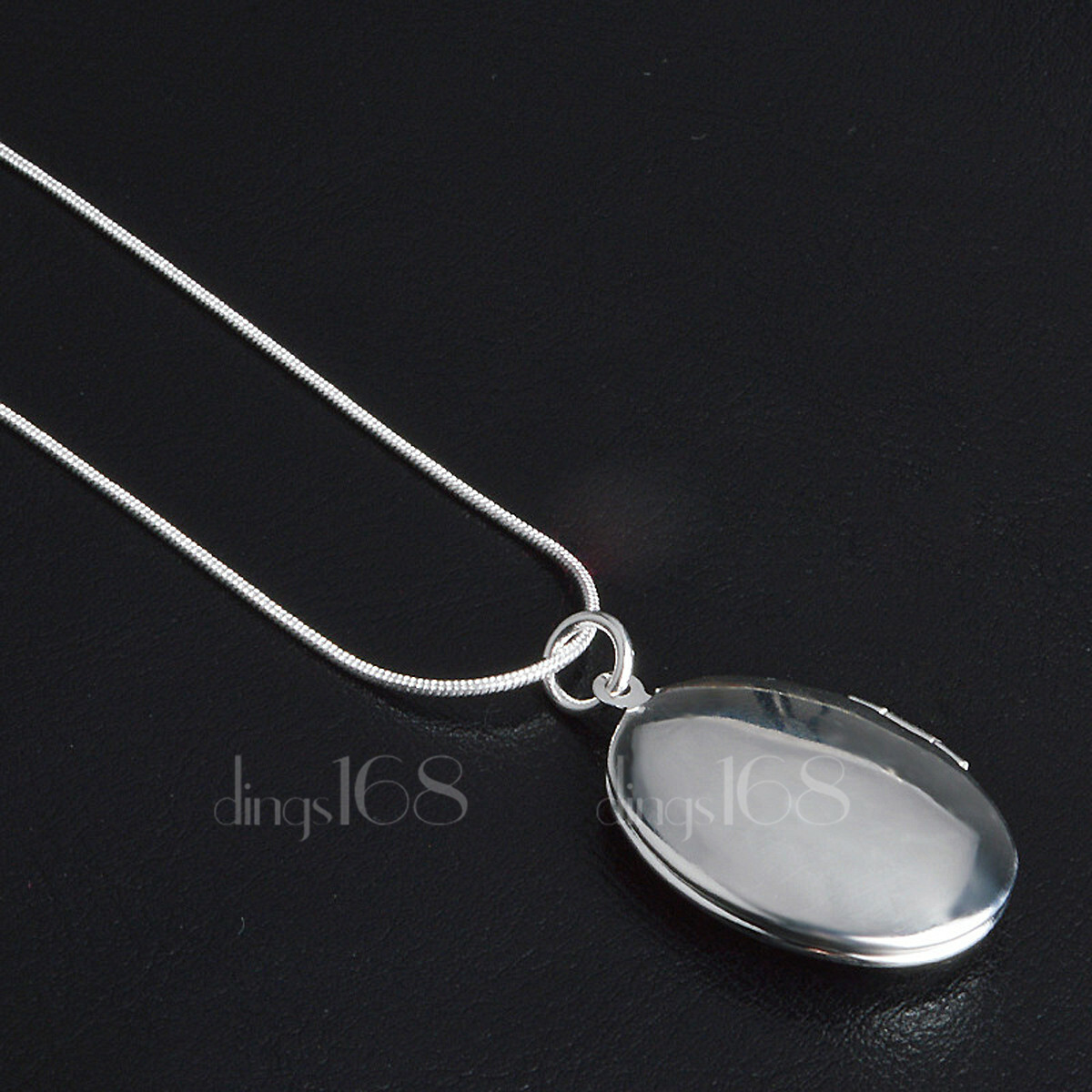 925 Sterling Silver Oval Shaped Flower Open Locket Pendant + Necklace Chain H43