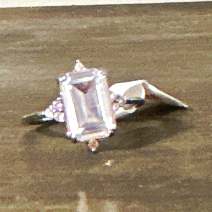 BP OG Solitaire Emerald Cut CZ Stone The Everlie Ring Sz 10 Hematite Plating CZ