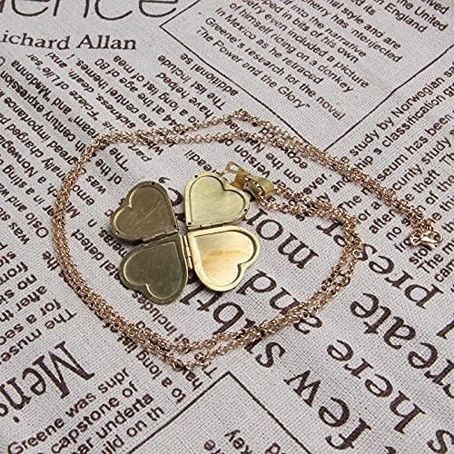 1Pcs Gostear Cute Four Leaf Clover Love Heart Pendant Photo Locket Necklace That
