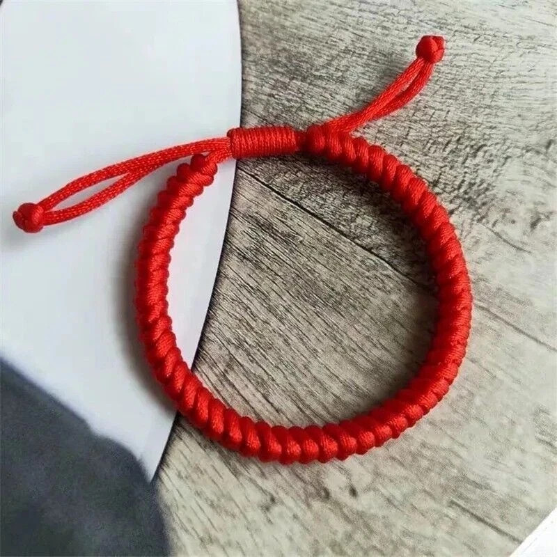 4PCS Black Tibetan Lucky String Bracelet Woven Braided Adjustable Men Women Gift