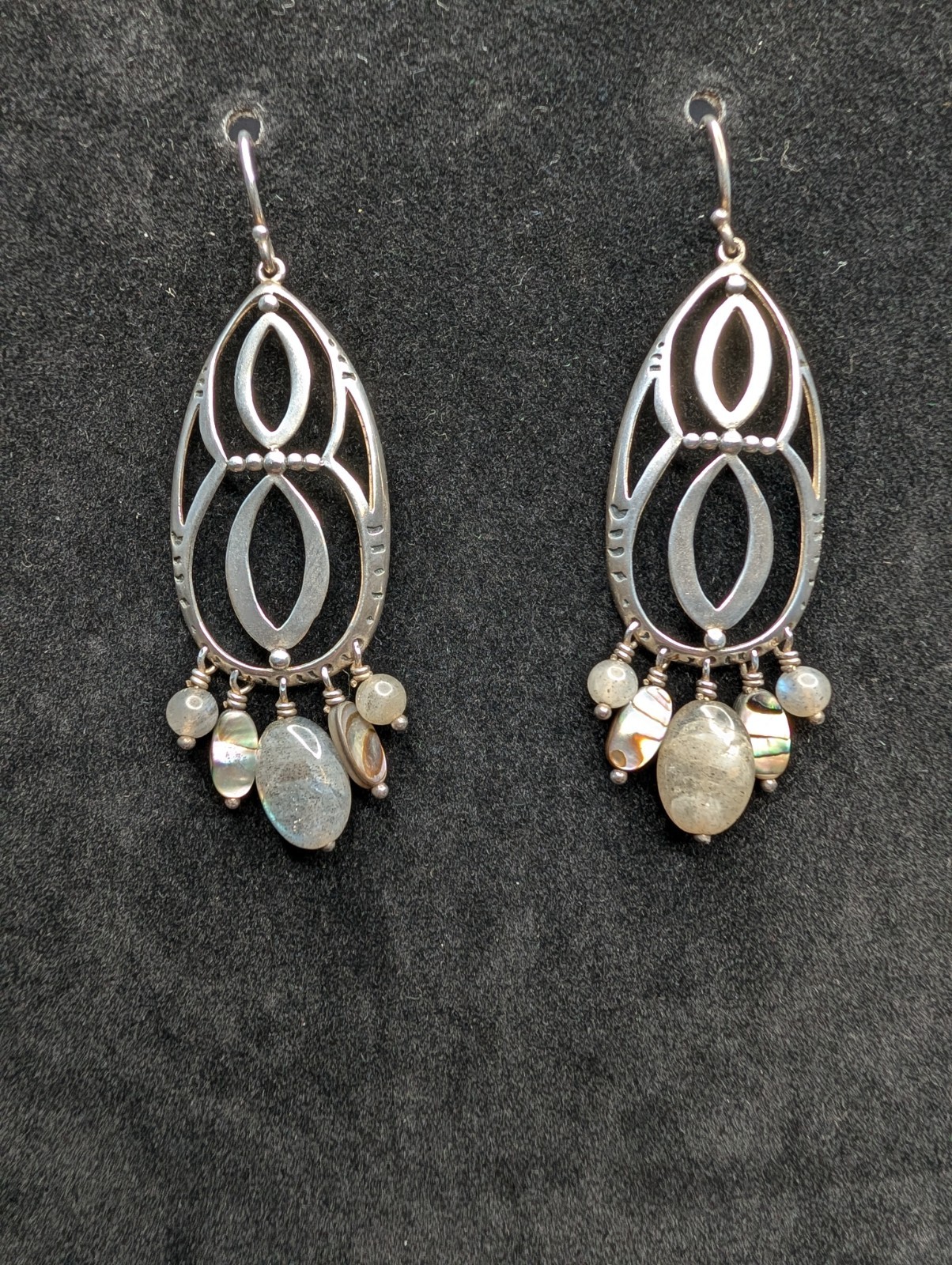 Silpada 925 Sterling Silver Feldspar Infinity Chandelier Earrings