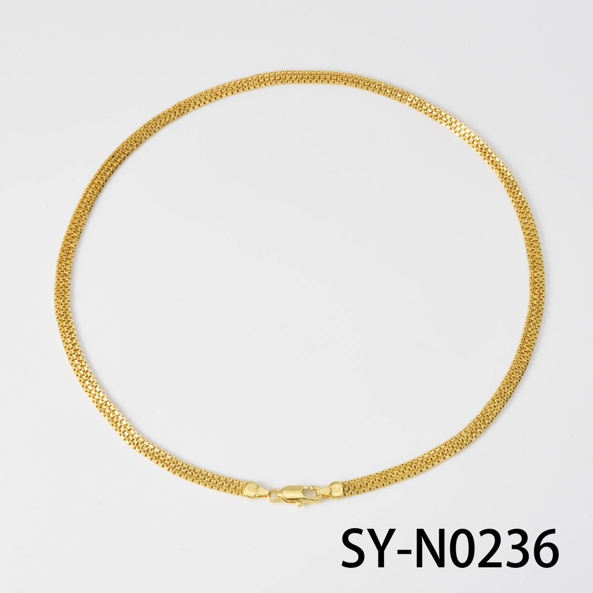 18K Gold Mesh Hollow Woven Chain Necklace 750 Stamp Stackable Jewelry 18‑24Inch