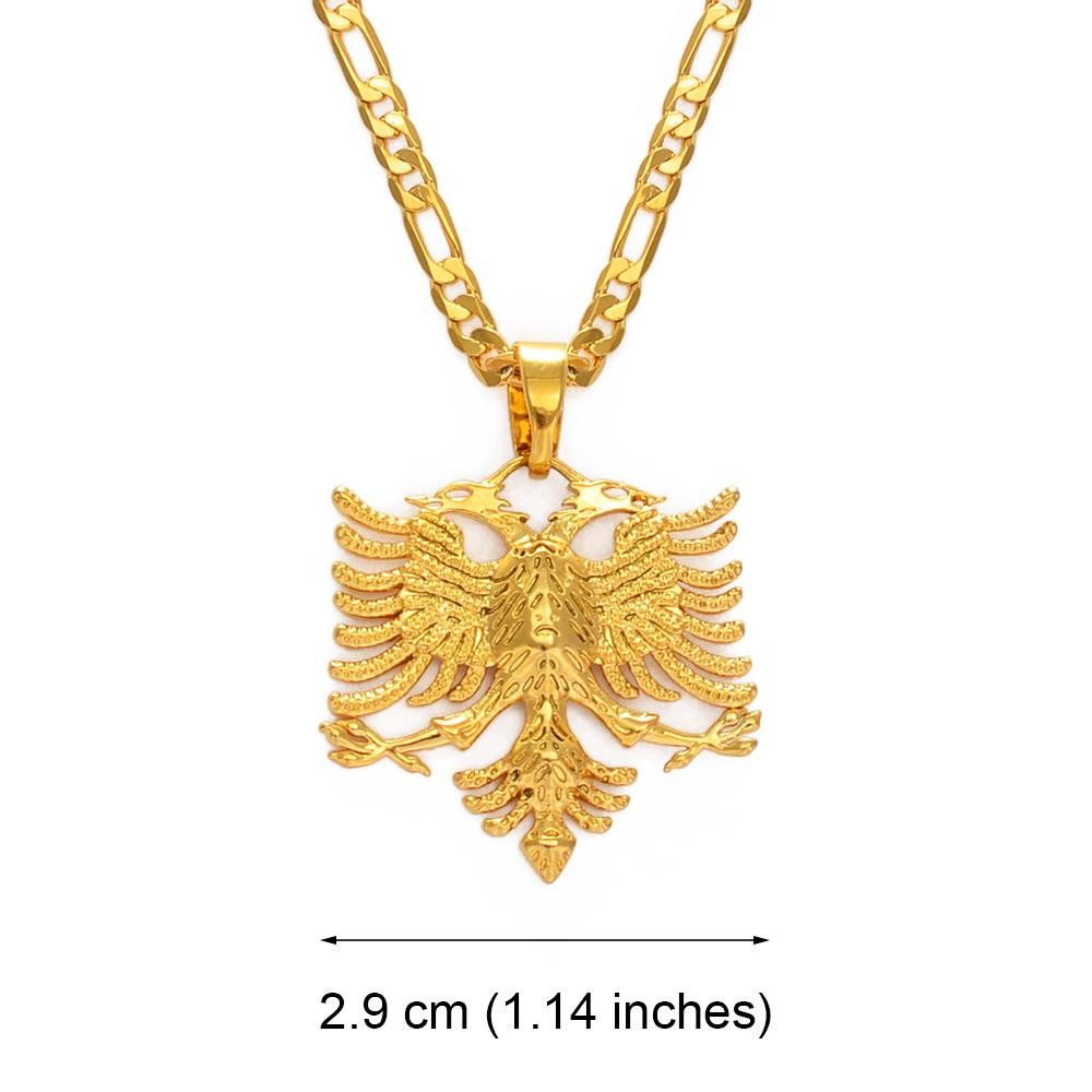 Albania Eagle Pendant Necklace Albanian Jewelry Ethnic Kosovo Silver/gold Color