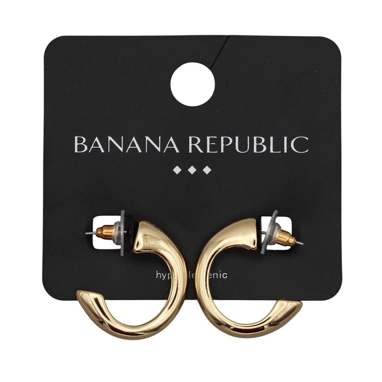 Banana Republic Gold Tone Semi Hoop Earrings #BRE57