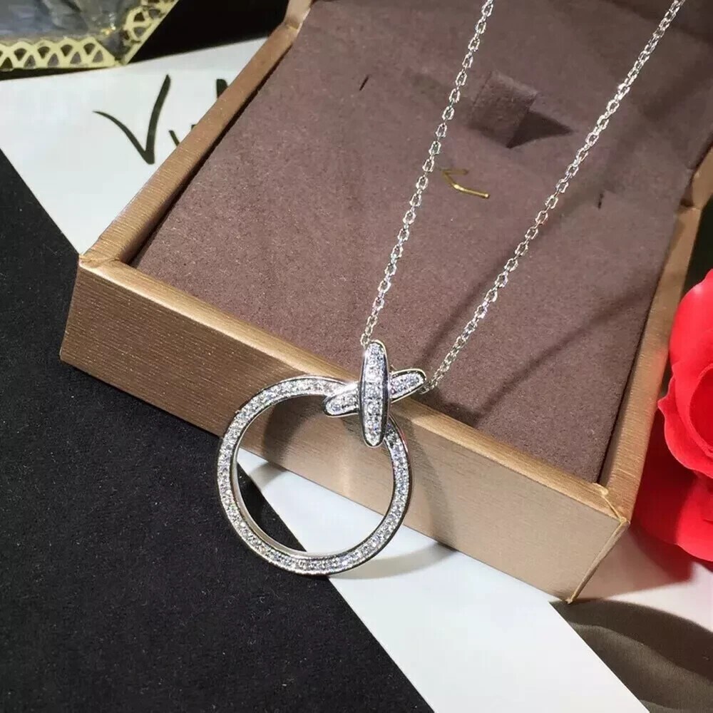 Round Cut Simulated Diamond Women’s Charm Pendant 14k White Gold Plated