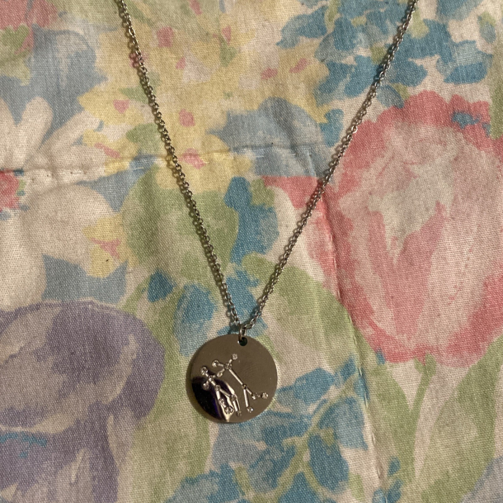 Silver Gemini Constellation Pendant