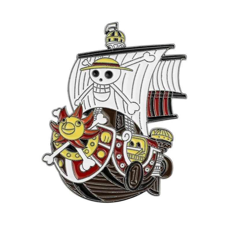 1pc One Piece Pirate Ship Enamel Brooch–Anime Metal Lapel Pin for Clothing&Bags