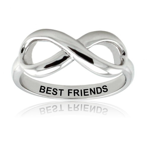 Sterling Silver 925 Couples Best Friends Infinity Promise Ring