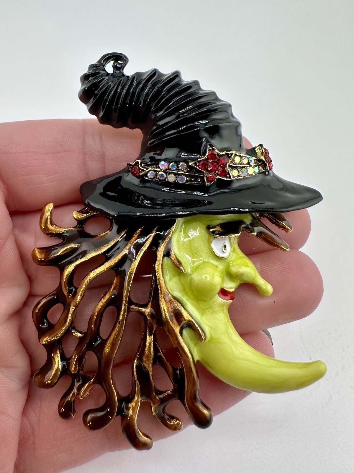 NWOT Kirks Folly Signed Wicked Witch Enamel Brooch Pin
