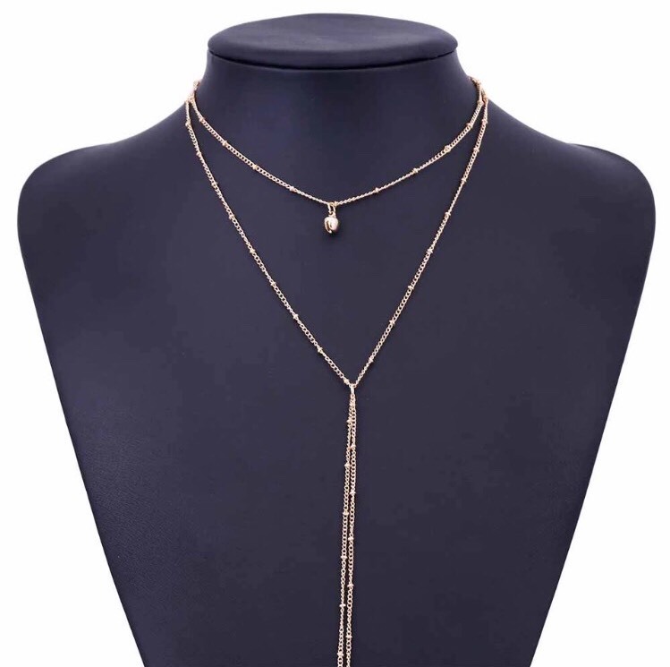 Women’s Fashion Jewelry Gold Y Chain Long Necklace Choker Lariat 7-1
