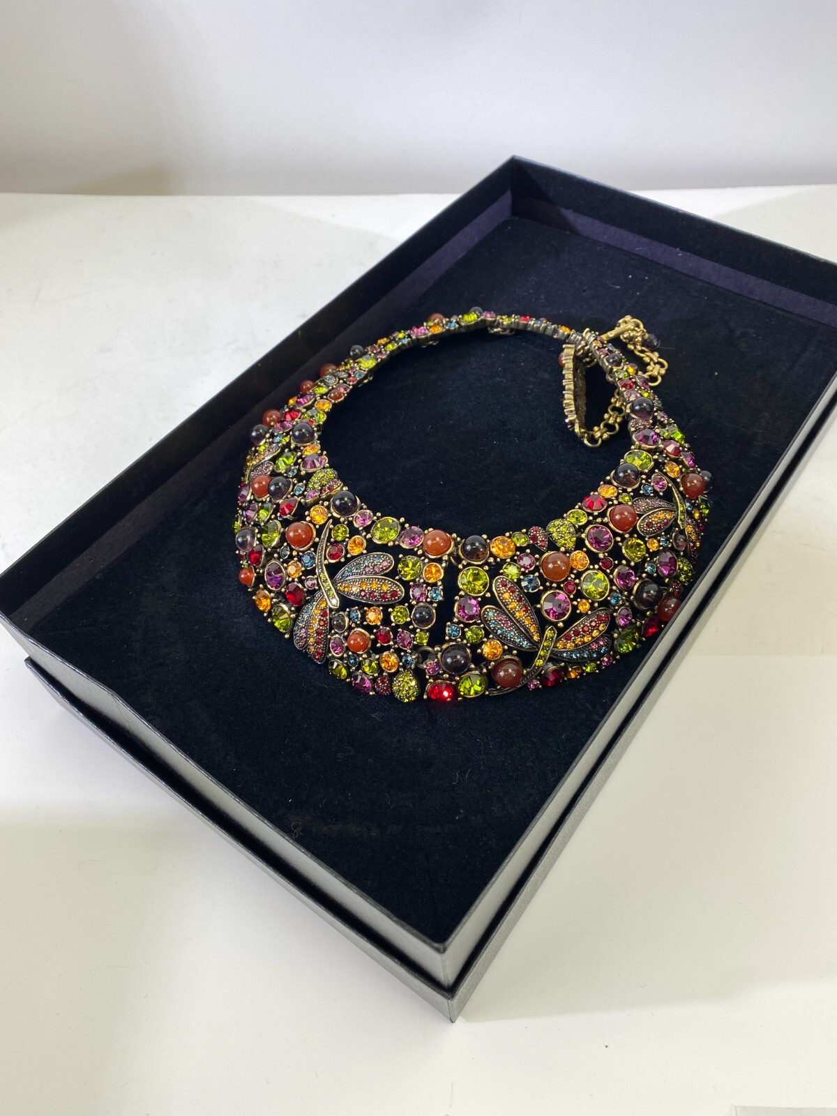VTG Heidi Daus Multicolor Dragonfly Insect Choker Necklace GoldTone Charity DS75