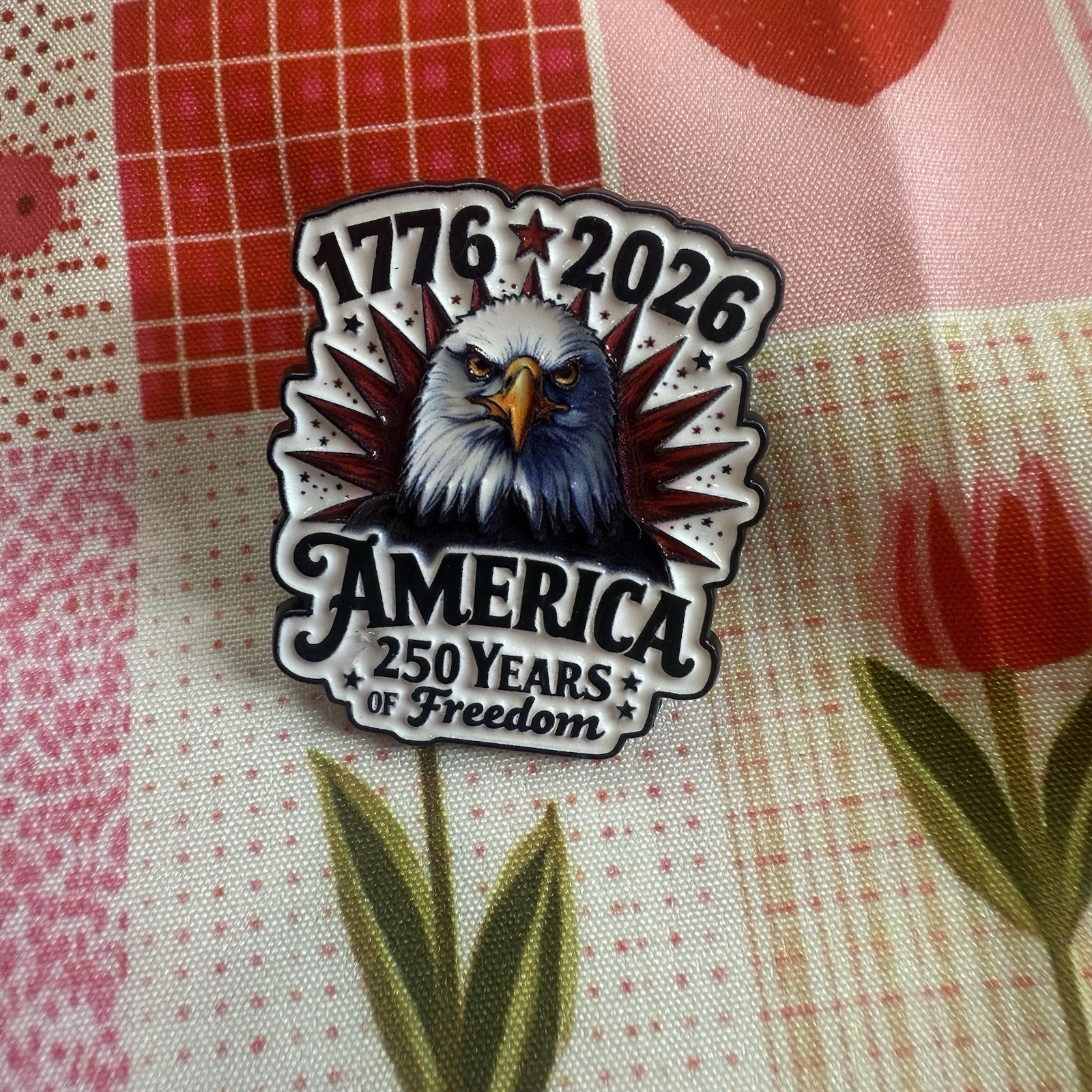 Enamel Pin American Eagle 250 Years Freedom Lapel United States USA Patriotic
