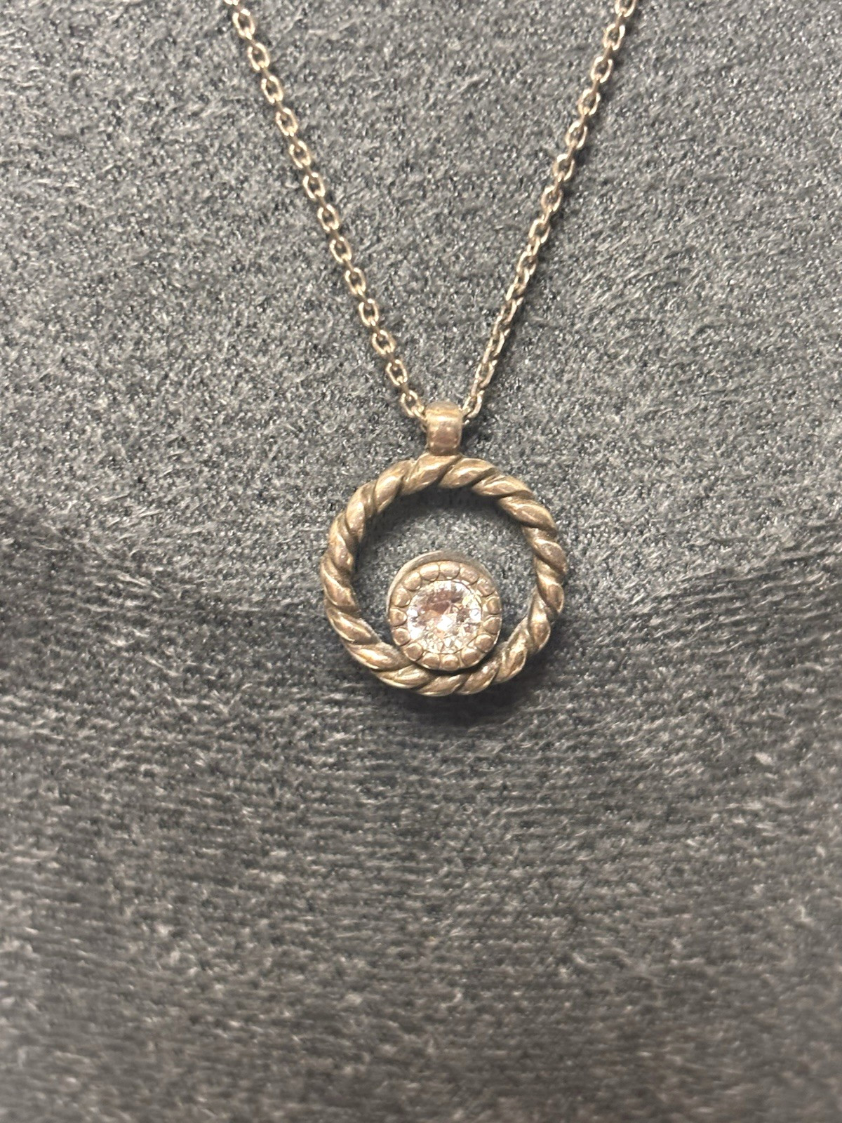 Signed Brighton Reversable Interlok Eternity Circle Pendant Silver Necklace