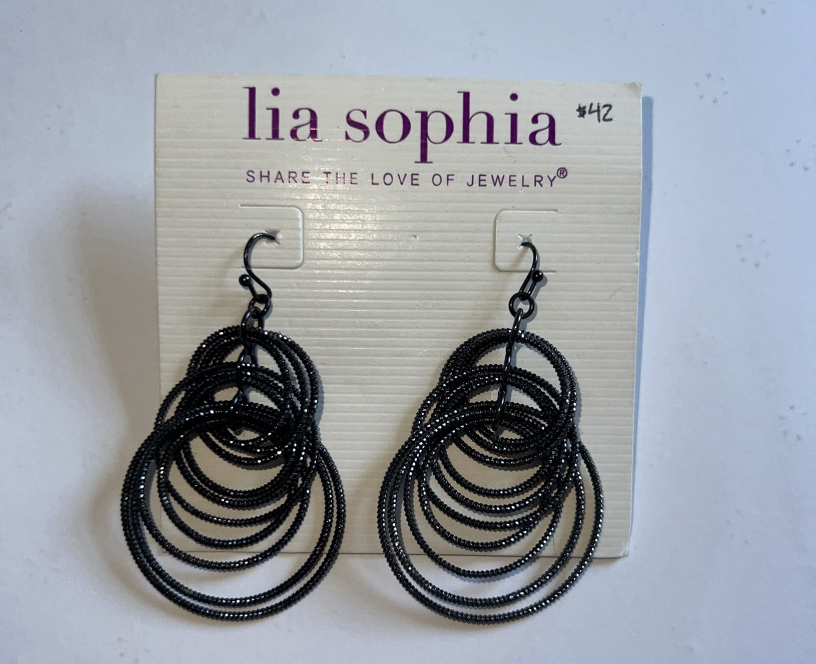 Lia Sophia Jewelry Voltage Earrings-black Sparkle Dangle Retails $42