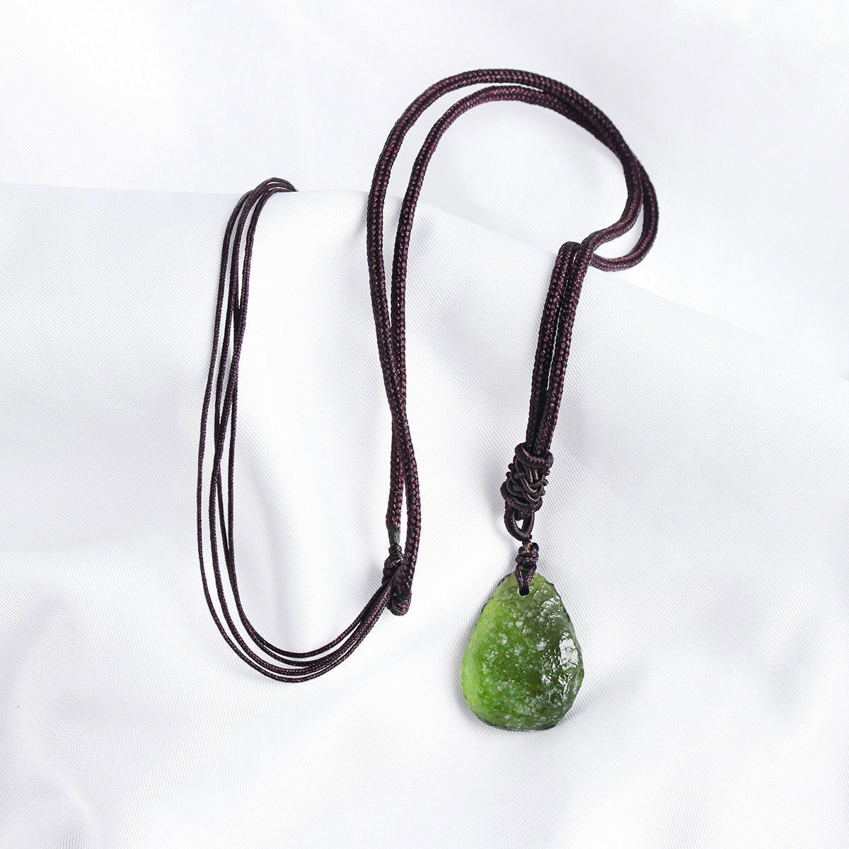 Man-Made Green Moldavite Aerolites Crystal Stone Pendant Energy Chakra Necklace