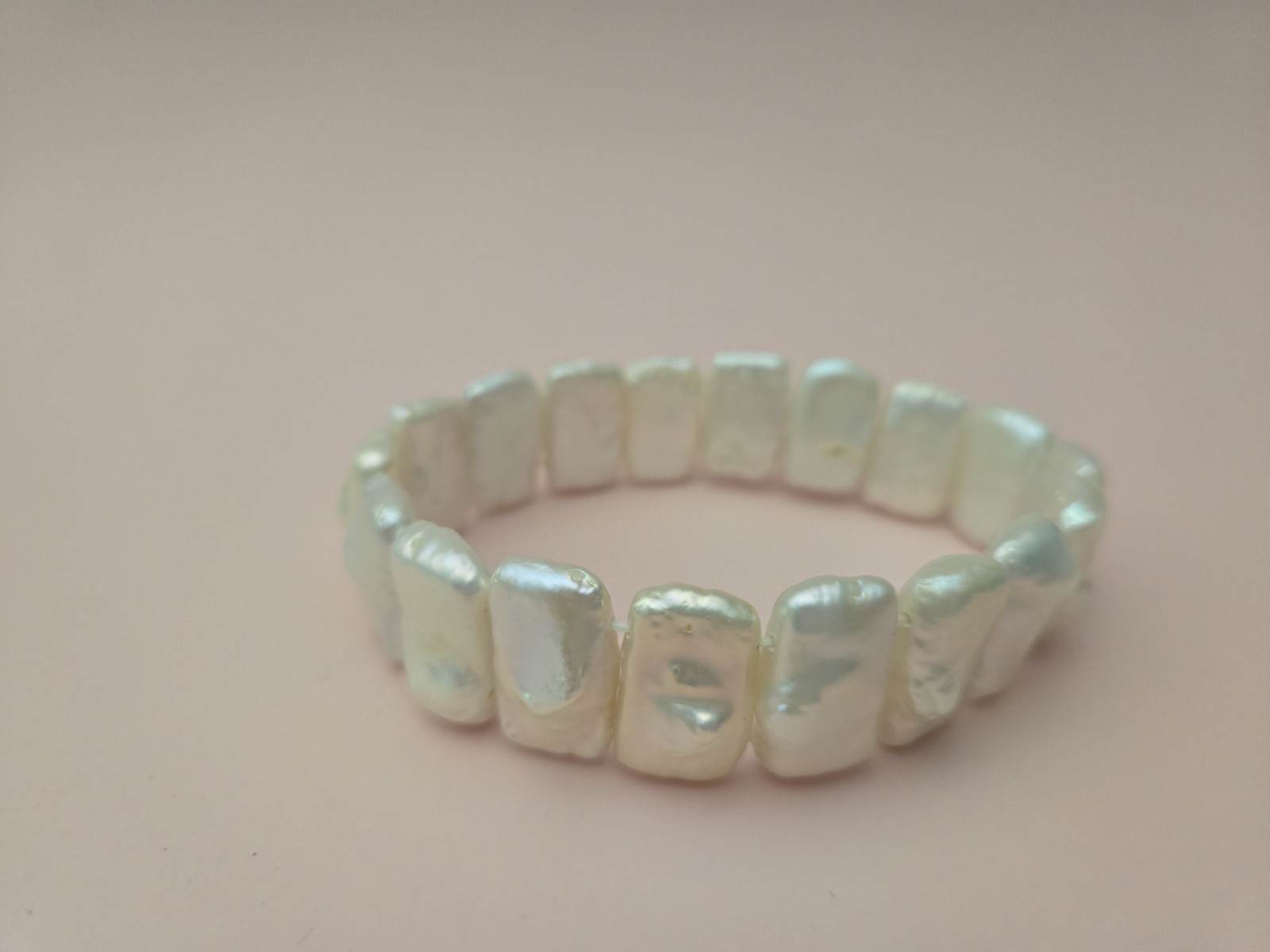 Irregular Baroque Pearl Bracelet 17-19mm OffWhite Ivory Color 7.5″ Vintage
