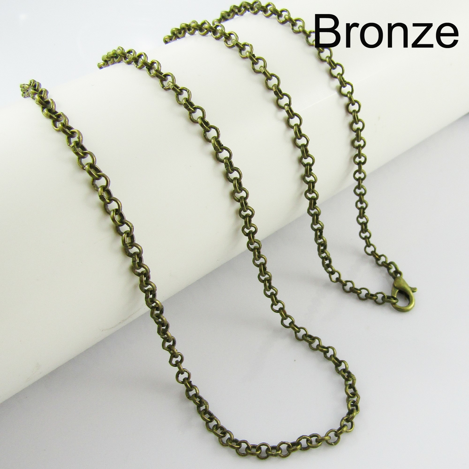 Bulk 5pcs Rolo Chain Link Necklace 75cm Parrot Clasp Select Colour