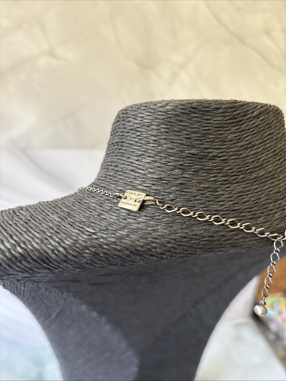 Snowflake Necklace Konplatt by Miranda Jo Pale Ice Blue Faceted Crystal Ethereal