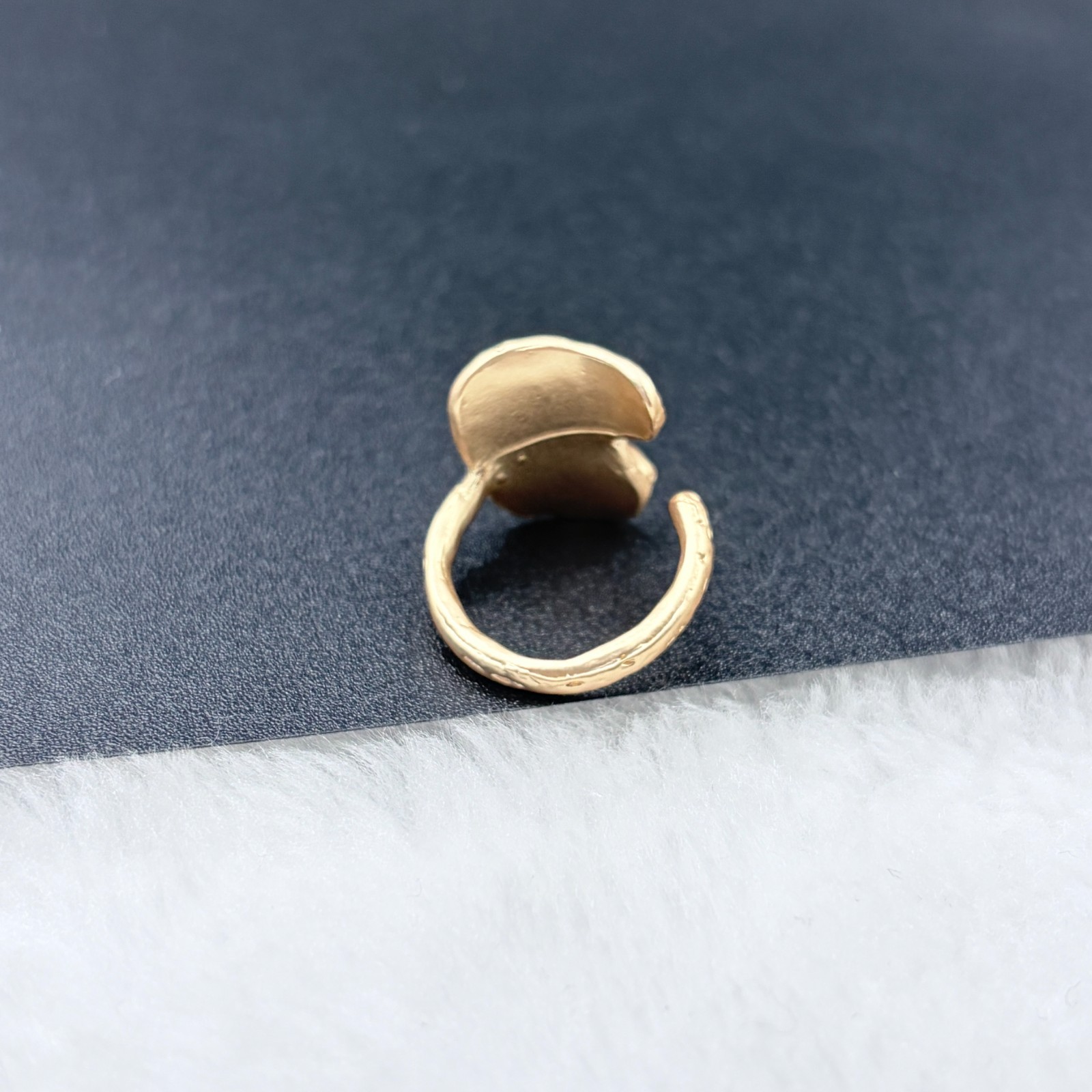 Gold Half Face Mask Open Adjustable Ring