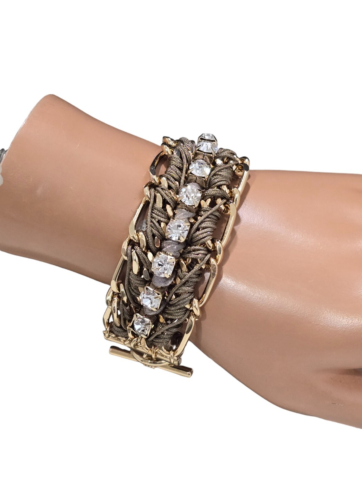 Tommy Bahama Corded Link Toggle Gold Tone Bracelet NWT