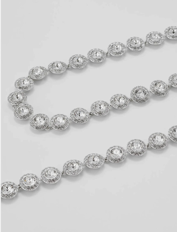 Swarovski Una Angelic Tennis Necklace – Clear Crystal Silver Chain Gift +box US