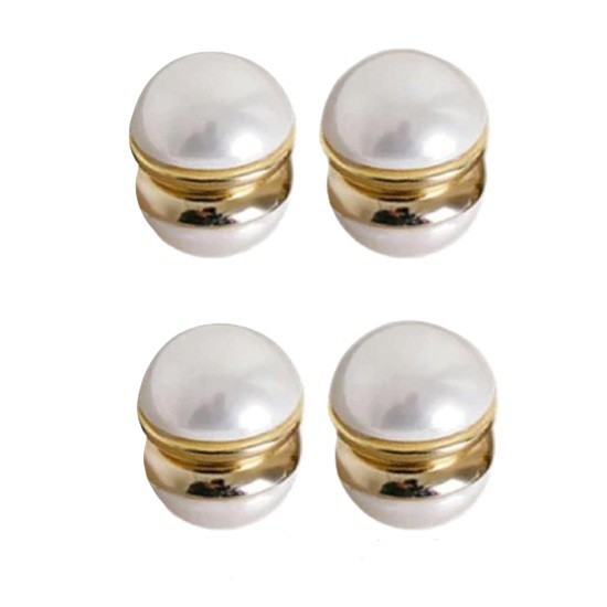 Pearl (Faux Pearl) Lymphatic Magnetic Compression Stud Earrings – 2 pair