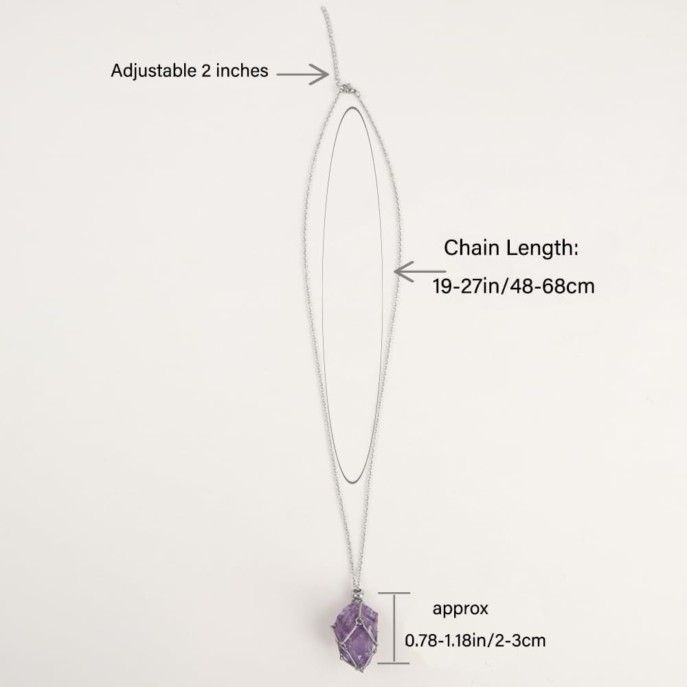 Handmade Crystal Holder Necklace – Stainless Steel Cage for Stone, Crystal Penda