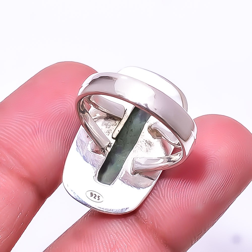 Natural Ruby With Zoisite – Tanzania 925 Sterling Silver Handmade Ring s.8 Sku12