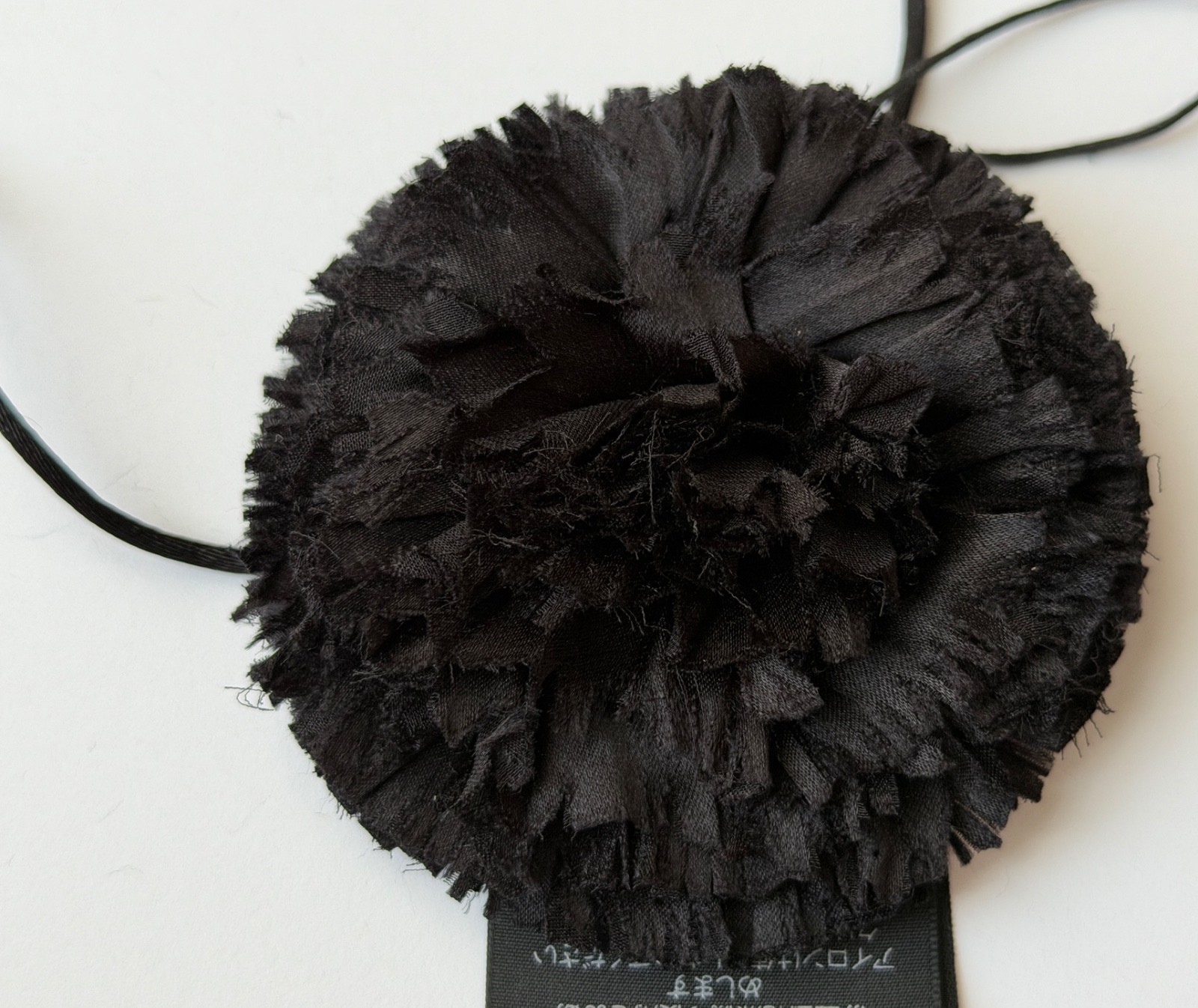 NWT Saint Laurent YSL Crumpled Silk Flower Jet Rose Runway Choker Necklace $1295