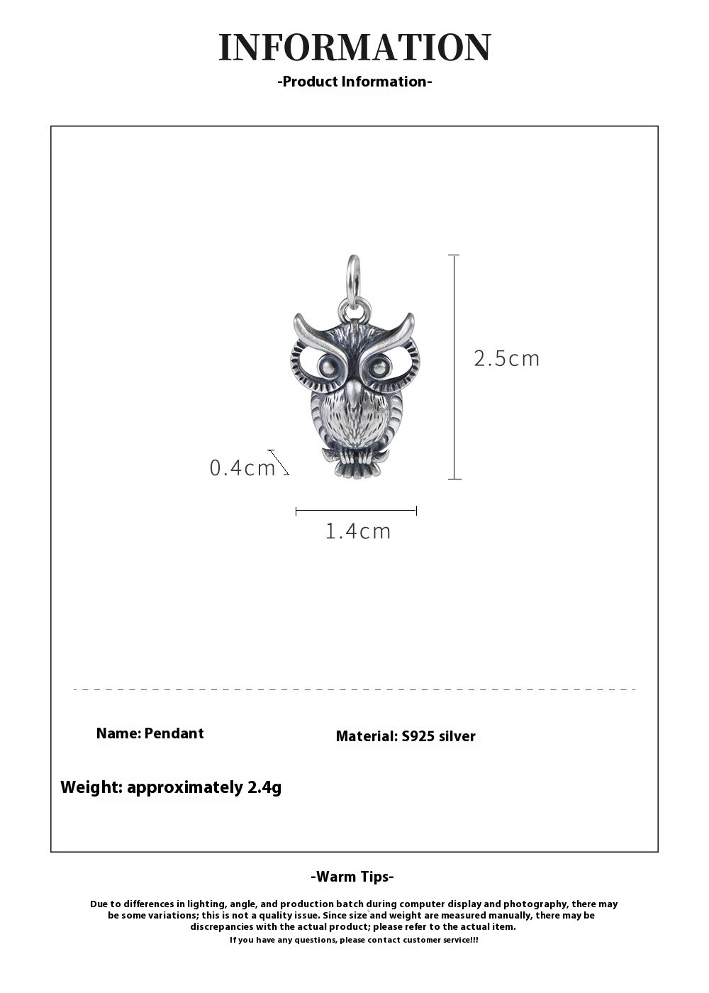 S925 Silver, Vintage Wise Owl Pendant, Wisdom Knowledge Charm, Gift for Her